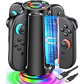 Switch 2 Charging Dock for Nintendo Controller Joy Con (2025), Mocagen Joy-Con 2 Charger Station with Dynamic Light, Magnetic Mount for 4 in 1 Switch 2 Joy-con Accessories