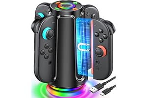 Switch 2 Charging Dock for Nintendo Controller Joy Con (2025), Mocagen Joy-Con 2 Charger Station with Dynamic Light, Magnetic Mount for 4 in 1 Switch 2 Joy-con Accessories