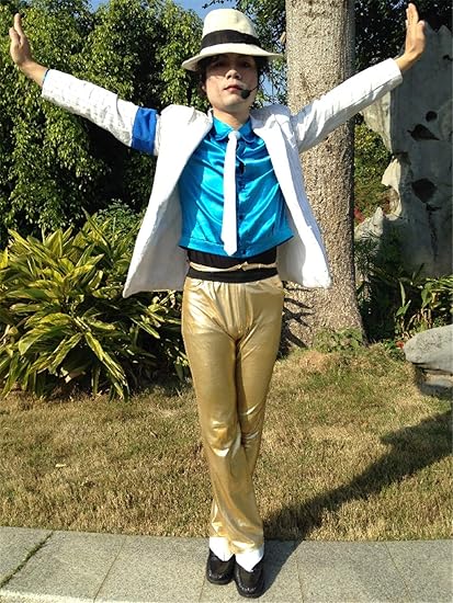 Tie Hut Shirt Pants Michael Jackson Kostum Kind Erwachsene Michael Jackson Cosplay Streifen Glatte Verbrecher Anzug Jacke Musik Fanbekleidung Sets