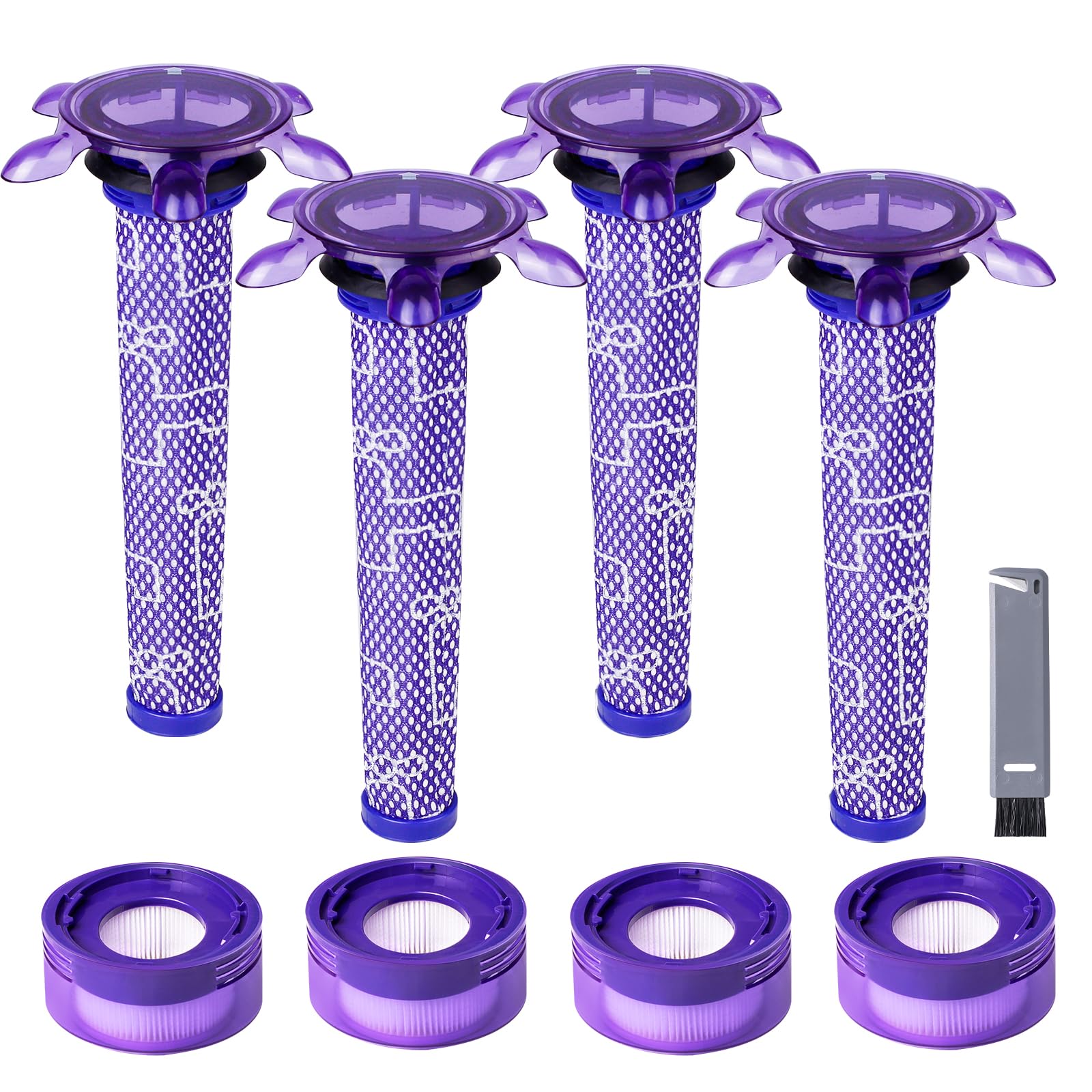 Photo 1 of Vacuum Filter Replacement Kit for Dyson V7, V8 Animal, V8 Absolute & SV10 Cordless Vacuum Cleaners, Replaces Part # 965661-01 & 967478-01 (V8 Slim 8P)