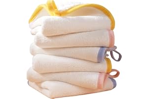 POLYTE Hypoallergenic Gentle Microfiber Baby Washcloth, 10 x 10 in, 6 Pack (White)
