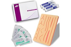 MJW Suture Practice Pad 3 Layer 14 Wound 5x7" with Silicon Thread Durable Silicon Skin Suture Pad to be Used by Students for Training and Practice of Medical | Veterinarian Students and Nurses