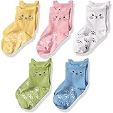 Maiwa Cotton Novelty Cats Seamless Girls Kids Socks 5 Pack