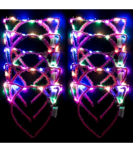 Amazon.com : Juexica 4 Pcs Christmas Light up Cat Ears  display picture 1