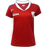 ARZA Sports Women’s Panama‑Inspired Soccer Fan Jersey – Red Short Sleeve V‑Neck Lightweight Polyester Shirt