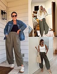 Xiaoxuemeng Womens Baggy Wide Leg Pants Casual