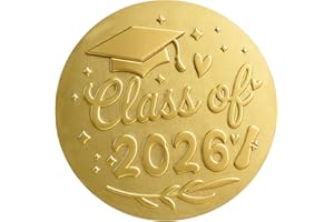 100pcs Class of 2026 Graduation Stickers, 3.8cm/1.5in Gold-Colored 2026 Graduation Stickers Suitable for Envelope Sealing Scr