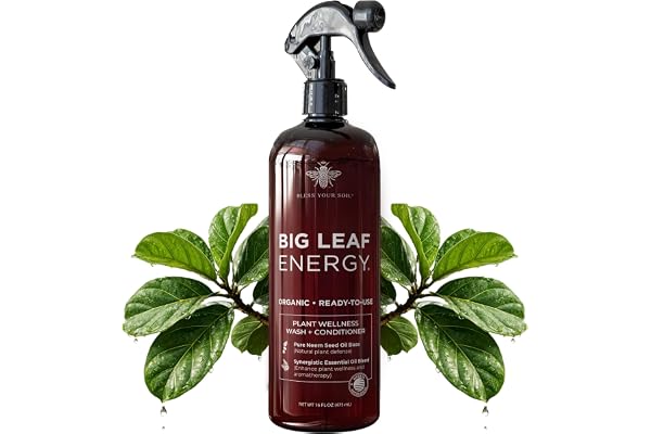 Big Leaf Energy : Organic Neem Oil Spray for Plants + Essential Oils : Ready to Use Plant Wash for Indoor Houseplants & Outdo