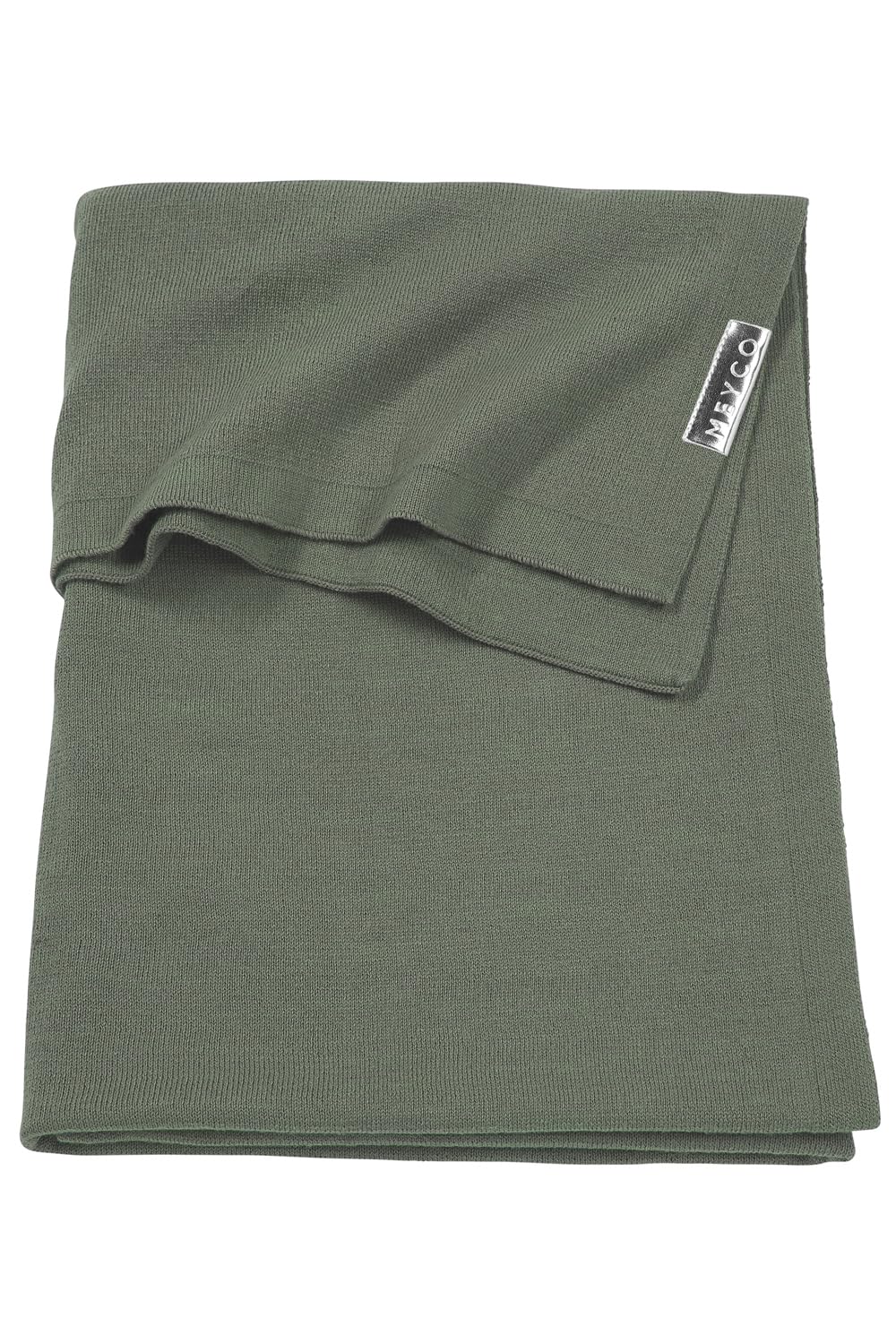 Meyco 2753032 Baby Blanket Knitted 100% Cotton Knit Basic Forest Green 100 x 150 cm Green