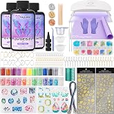 HeyClear 300g UV Resin Molds Kit with Light for Jewelry Making, Keychains | Crystal Clear, Hard, Low Odor, Premixed uv epoxy resin kit Fast Curing for Beginners Earrings, DIY Craft Decorations