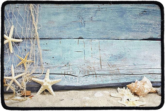 Amazon.de: Sapotip Fußmatte aus Holznetz, Seestern-Muschel, nautischer