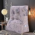 VERCART Ergonomic Reading Bed Rest Pillow Curved Shape Heightening Backrest Headboard for Sitting in Bed Positioning Wedge Back Support Reclining Pillow Decorative Pattern Sofa Pillows 24x10x24 in