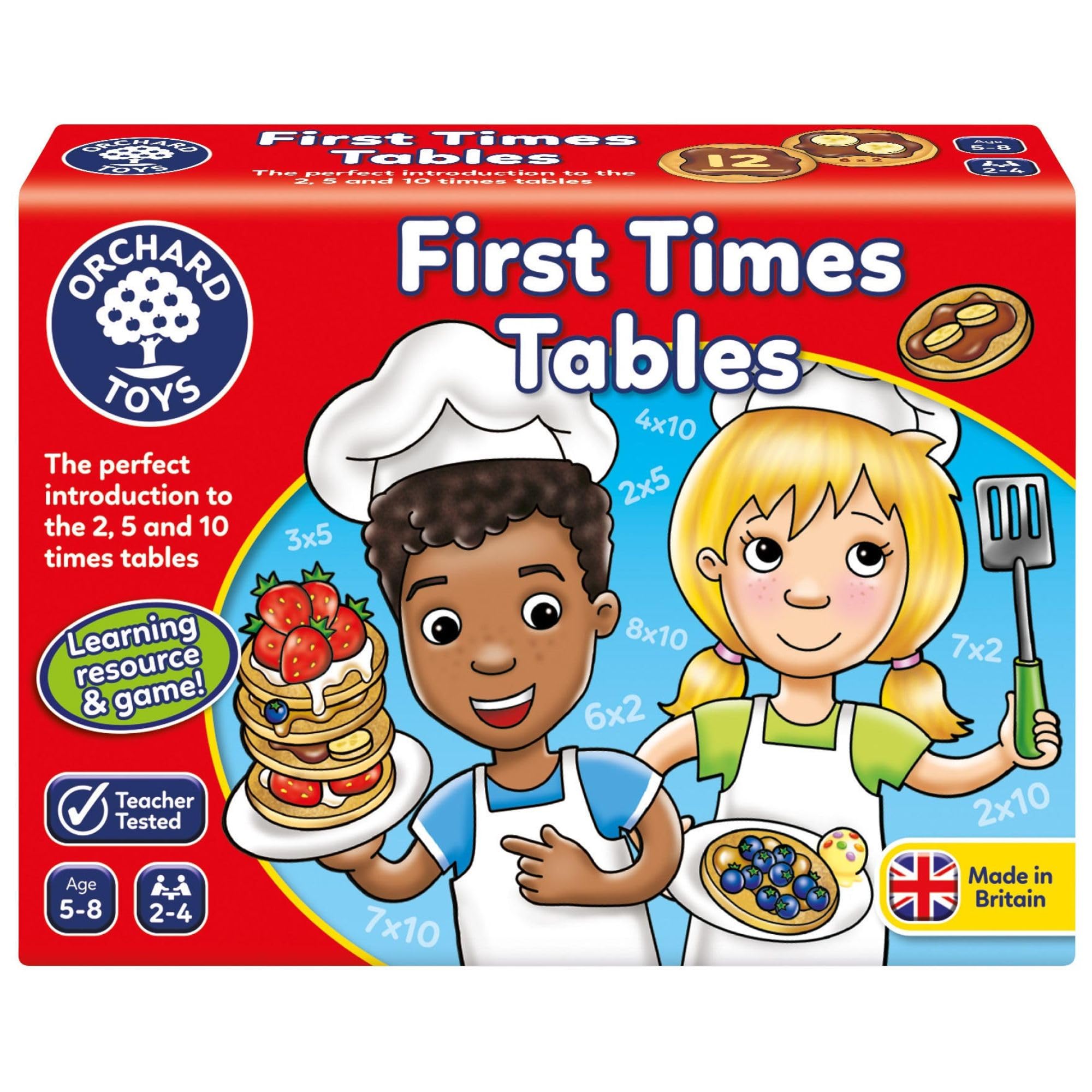 Orchard Toys First Times Tables, Helps Teach 2, 5 and 10 Times Tables, Multiplication, Perfect for children age 5-8, Educational Maths Game