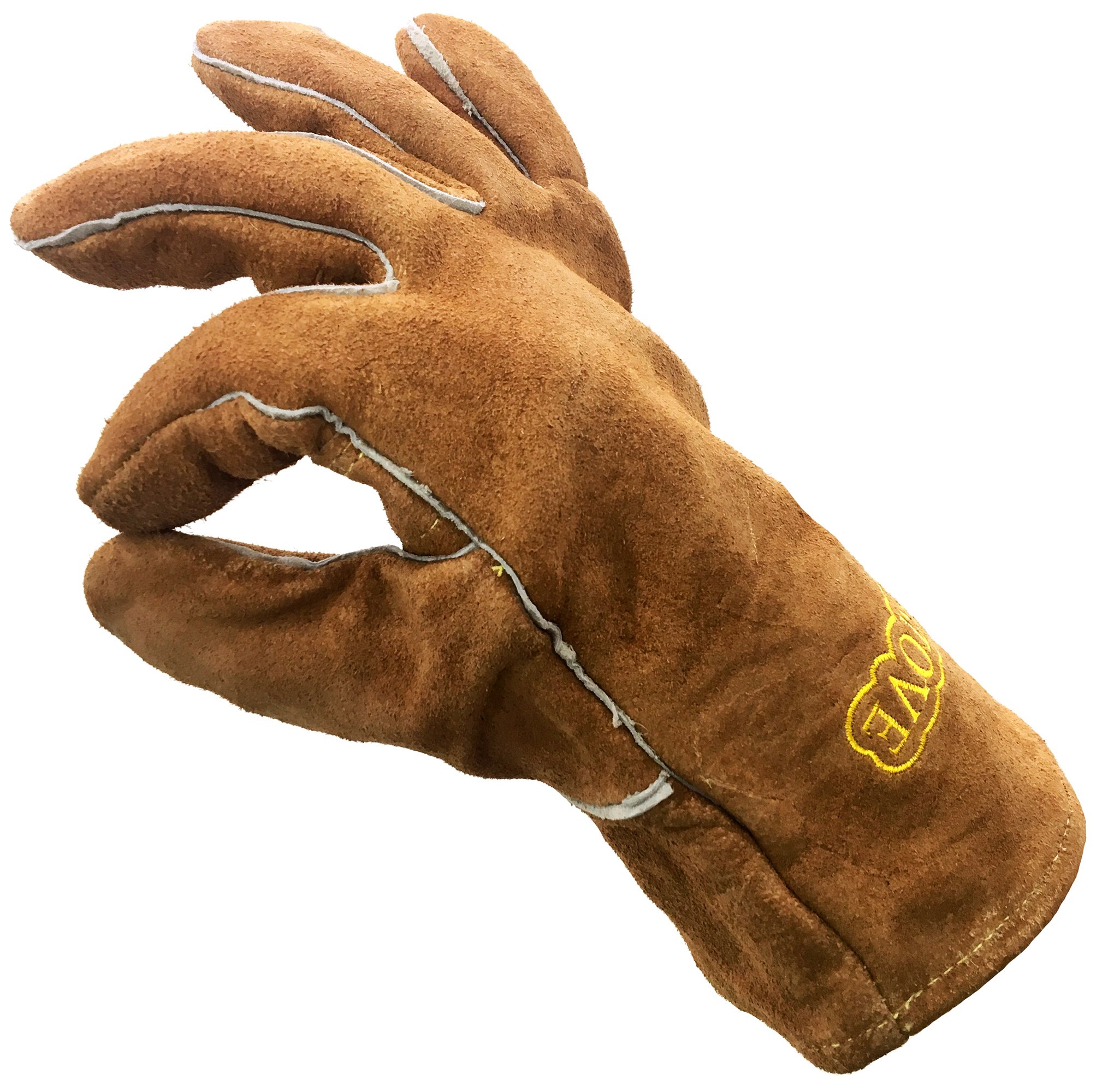 Cosystove Genuine Leather High Quality Heavy Duty Heat Resistant Safety Gauntlet Gloves for