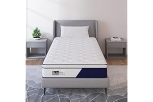 BedStory Twin Mattress 8 Inch - Ergonomic Support Innerspring Mattress in a Box, Pressure Relief Eco-Friendly Single Bed Mate