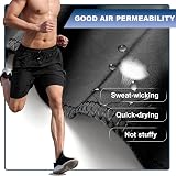 Aomig Mens Running Shorts Quick Dry with Zipper Pockets Elastic Waist view 5