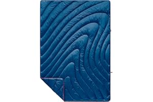 Rumpl Original Puffy Blanket - Warm Puffy Camping Blanket, 100% Recycled Polyester Insulation, Lightweight, Packable, Water-Resistant, Outdoor Puffer Blanket, 52"x75", Deepwater