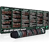 excovip Commands Shortcuts Mouse Pad for ChatGPT-80x30x0.2 cm Extended Large Cheat Sheet Mousepad PC Office Spreadsheet Keyboard Mouse Mat Non-Slip Stitched Edge 0447