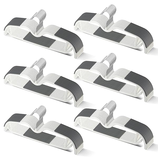 MLKJHHI 60 PACK M-STYLE PLASTIC PANTS HANGERS, THIN...
