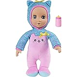 Luvabella Luvzies, Kitten Onesie 11-inch Cuddly Baby Doll with Bottle Accessory, for Kids Aged 4 and up