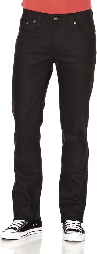 nudie slim jim dry black coated