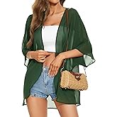 Womens Kimono Beach Cover Up Chiffon Cardigan Floral Tops Loose Capes