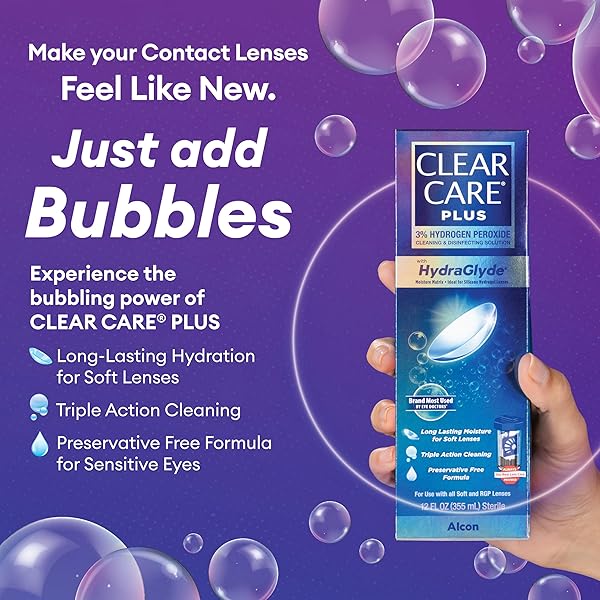 CLEAR CARE PLUS CLEANING AND DISINFECTING SOLUTION WITH LENS CASE, CLEAR, 12 FL OZ