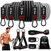 HPYGN Resistance Bands with Handles, 150 lb Exercise Bands for Home Workout | Fitness Bands Equipment Set, Gym &amp; Training Stretch Bands with Door Anchor &amp; Ankle Straps, Travel, Physical Therapy, Yoga