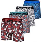 ED HARDY Mens Boxer Briefs 4 Pack, Soft Fabric Underwear, Pull On Closure, Machine Washable Comfortable Stretch Boxers