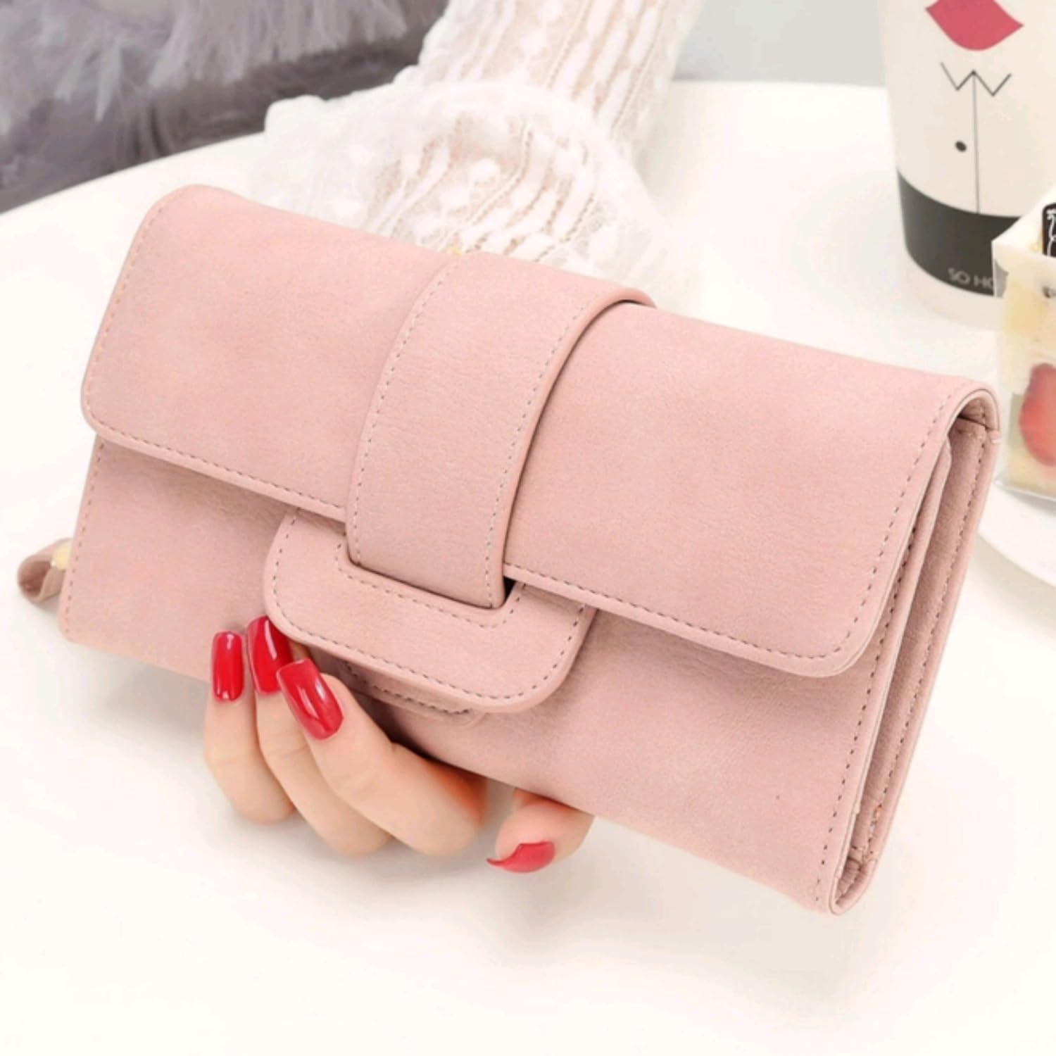 women large capacity zipper long clutch wallet leather lady elegant purse card holder