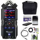 Zoom H4essential 4-Track Audio Recorder with Accessibility Option Bundle | For Music, Video &amp; Field Recording | 32-Bit Float | Stereo Microphones