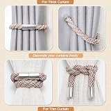 Pretty Jolly 2 Pack Magnetic Curtain Tiebacks Grey Coffee Modern Drape Holdbacks view 6