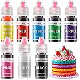 Gel Food Coloring Set - 8 Colors Concentrated Gel Based Food Color Food Grade Dye Flavorless Vibrant Edible Food Coloring for Cake Cookie Decorating Easter Egg Icing Fondant Baking Macaron - 6g/Bottle