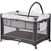 Pamo Babe Portable Baby Playpen, Lightweight Travel Playard with Mattress and Wheels (Rabbit)