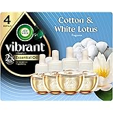 Air Wick Plug In Refills, Cotton &amp; White Lotus, Scented Oils, 4 Ct | Air Wick plug in air freshener refill, Cotton &amp; White Lotus scented oil, infused with essential oils, 4 count