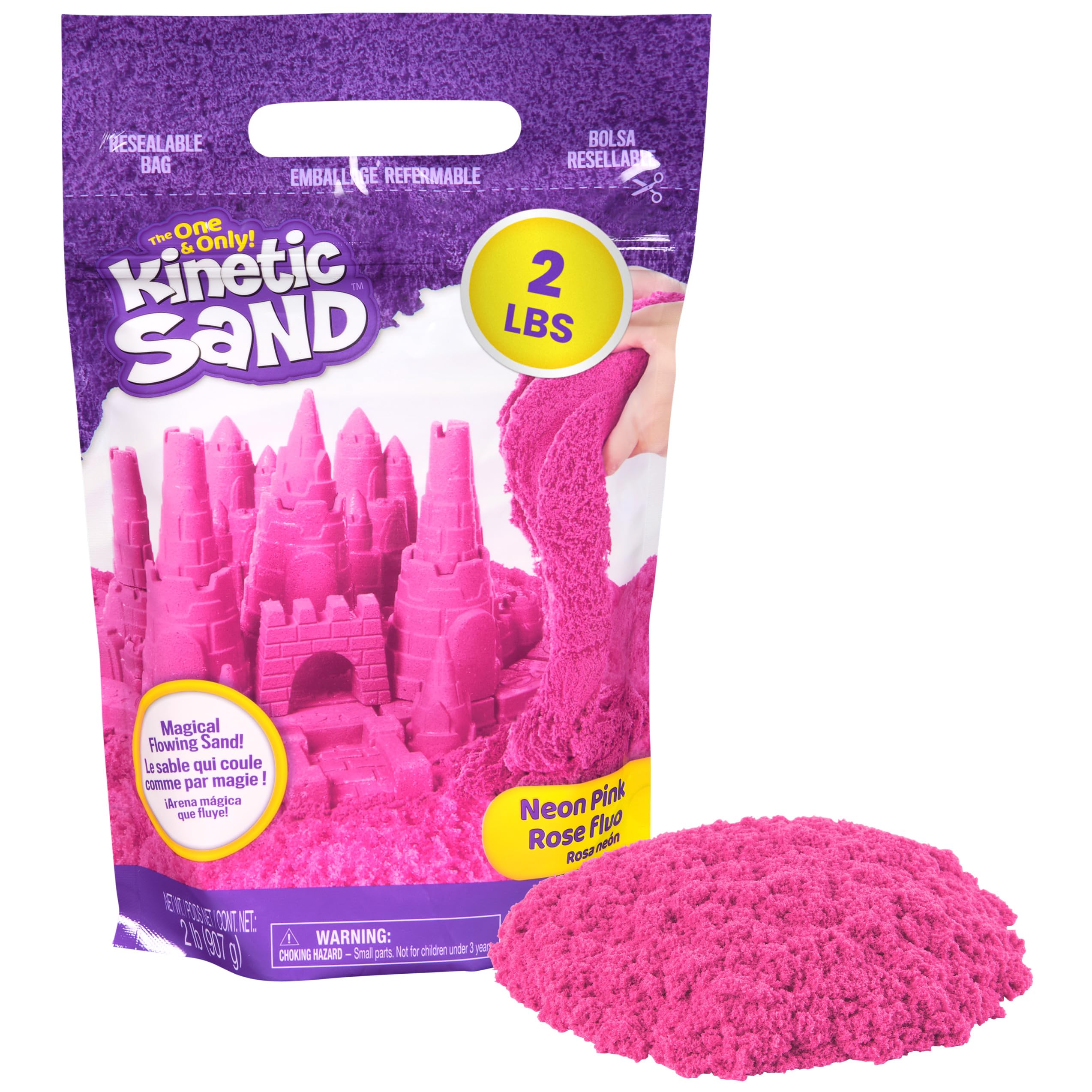Photo 1 of Kinetic Sand, 2lbs Pink Play Sand, Easter Basket Stuffers, Moldable Sensory Toys for Kids, Resealable Bag (Packaging May Vary)