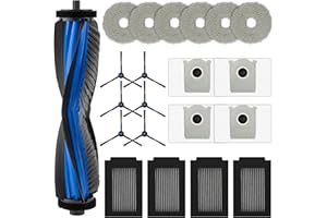 BRUVISH (21 Pack) T50 Max Pro Omni Replacement Parts Compatible with ECOVACS DEEBOT T50 Max Pro Omni Robot Vacuum, 1 Roller Brush, 6 Side Brushes, 4 Dust Bags, 4 HEPA Filters, 6 Mop Pads, Accessories Kit