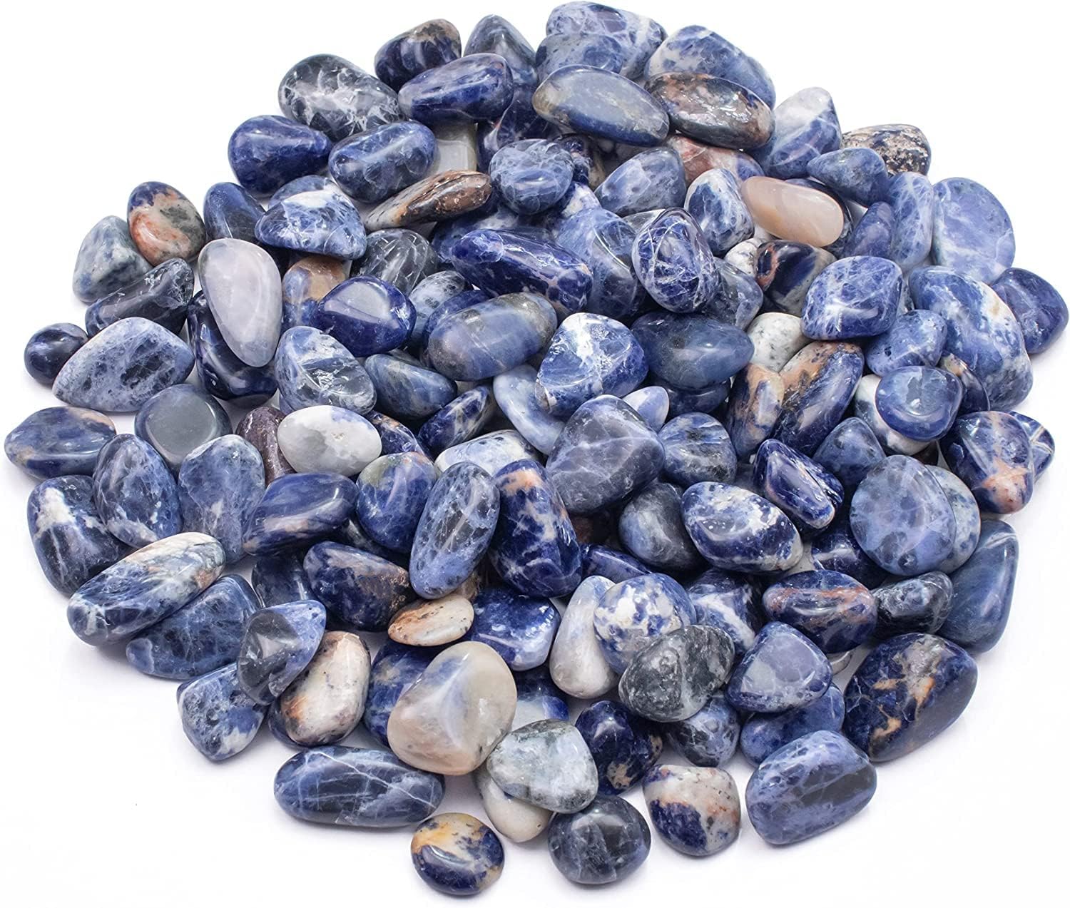 Indoor Fountains & Accessories - ZAICUS 1lb Blue Vein Stone Tumbled Stones and Crystals Bulk Irregular Shape for Vase Filler, Lucky Stones, Jewelry Making, Fountain Rocks, Decorations, Polishing, Gem Mining, Rock Collection