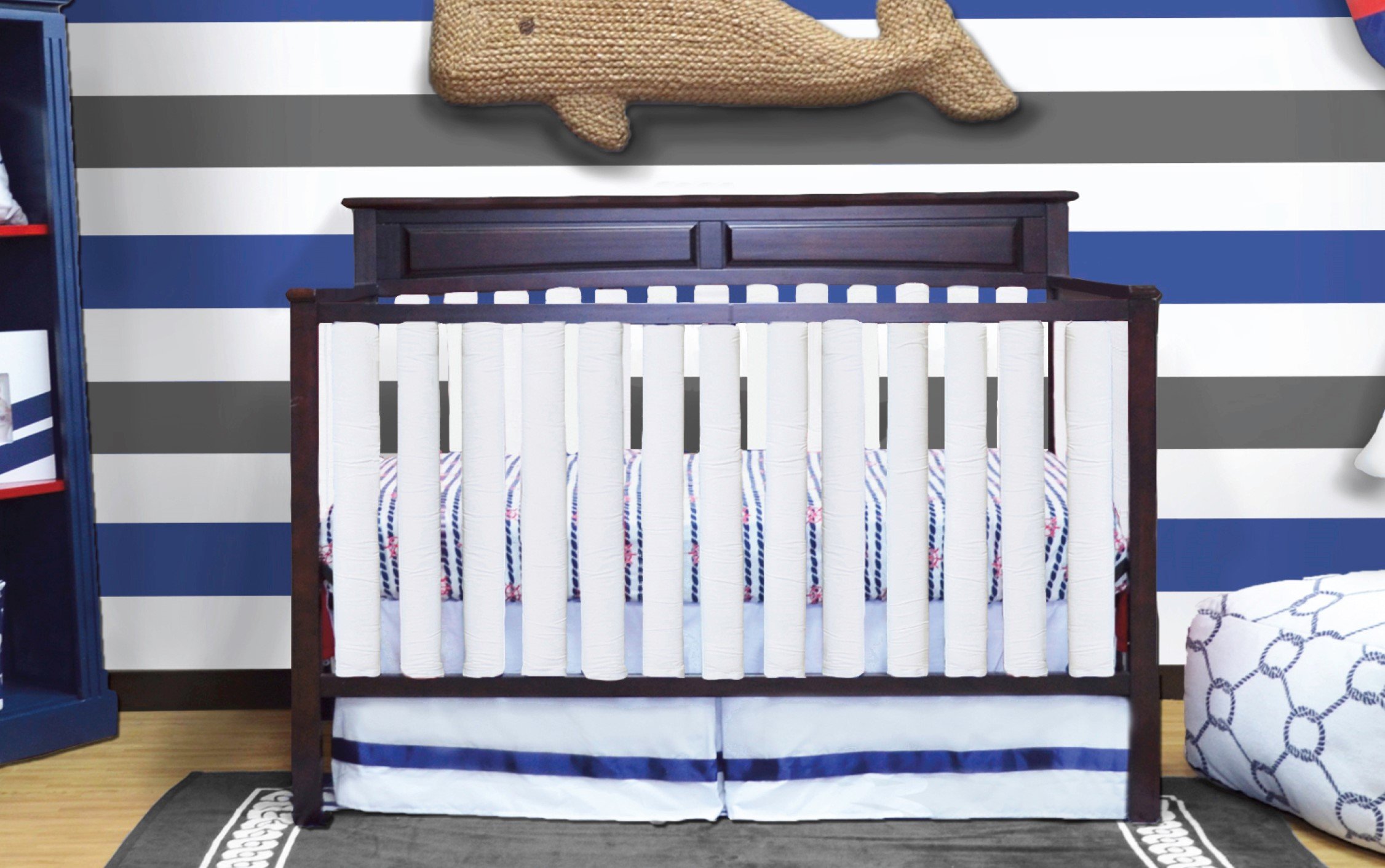 Pure Safety Vertical Crib Liners In True White Cotton 38 Pack on