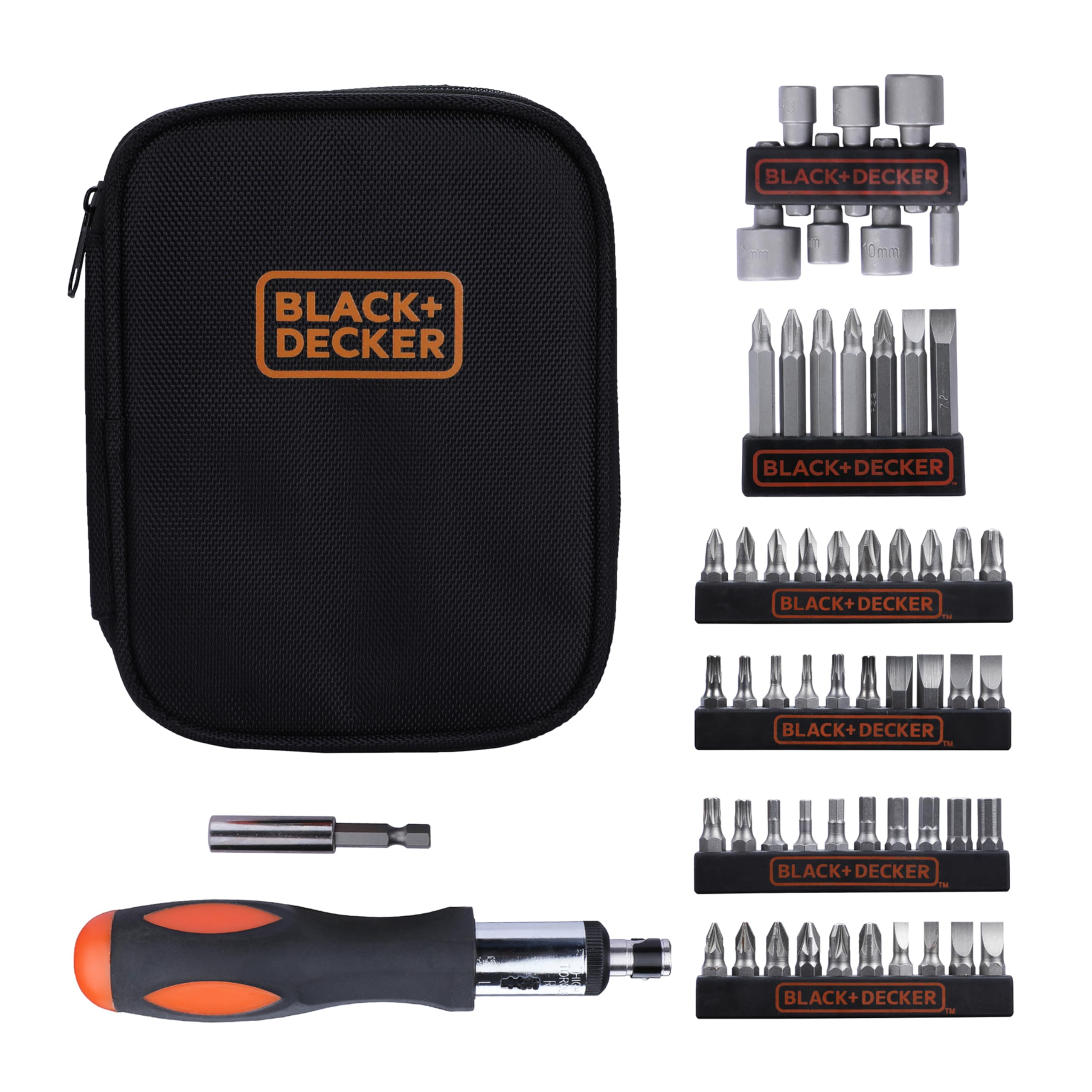 BLACK+DECKER A7104-XJ A7104-XJ-Juego 56 piezas para atornillar con atornillador de carraca