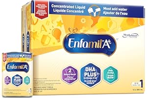 Enfamil A+ Baby Formula, with Brain Building DHA, Concentrated Liquid, Age 0-12 Months, 385mL x 12 Cans
