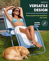 KEPLIN Set of 2 XXL Premium Heavy Duty Padded Two Tone Zero Gravity Chairs view 8