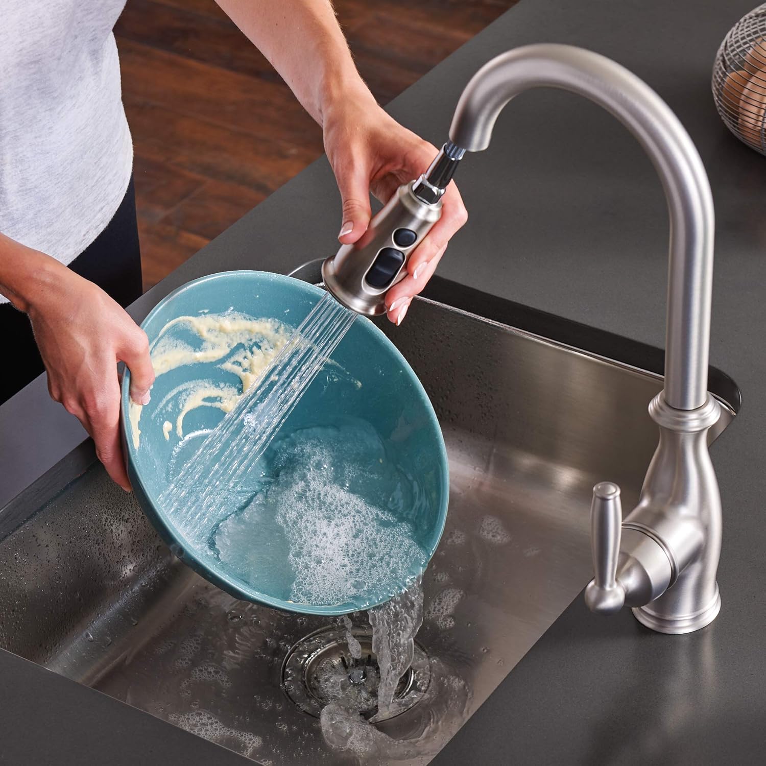 Moen 7185SRS Brantford One-Handle Pulldown Kitchen Faucet Featuring Power Boost and Reflex, Spot Resist Stainless - Bathroom Hardware - 