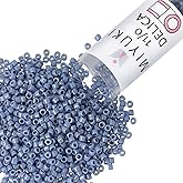 Miyuki Delica Seed Beads – Size 11/0 (1.6 mm), DB0266, Opaque Denim Blue Luster, 7.2 g, Approx. 1440 Beads, Made in Japan