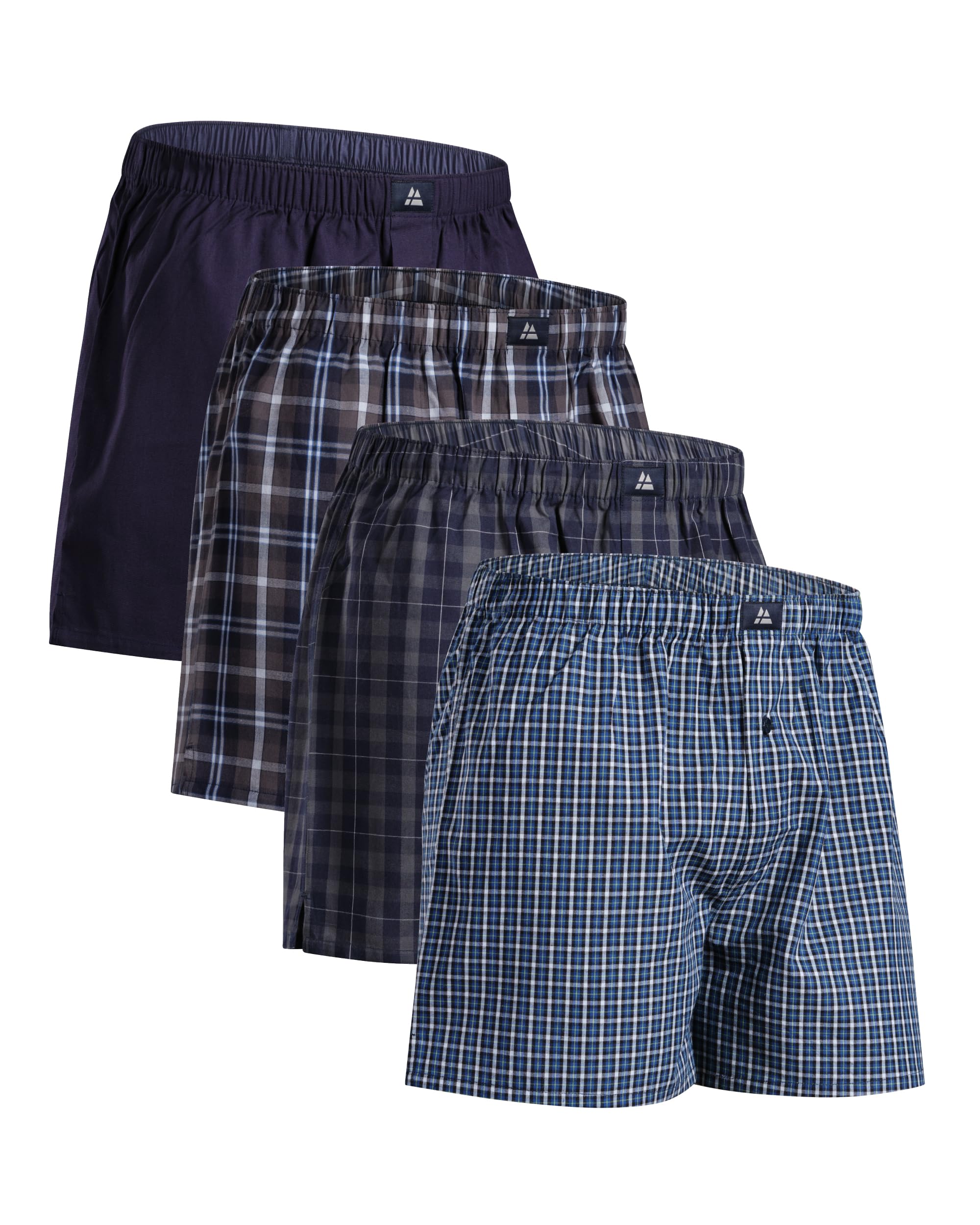 DANISH ENDURANCE American Boxershorts (4er|6er Pack), 100% Bio-Baumwolle, für Herren & Jungen, Blau/Grau Mix 4er Pack, M