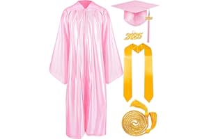 Mukum Graduation Cap and Gown 2025 Set with Tassel Honor Cord Graduation Stoles for High School College Bachelor