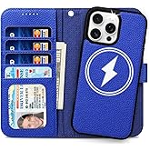 MEFON for iPhone 16 Pro Max Detachable Wallet Case Flip Leather Folio with 4 Card Holder, RFID Blocking, MagSafe Compatible, Microfiber Lining, Wrist Strap, Lightweight, for Women/Men (Royal Blue)