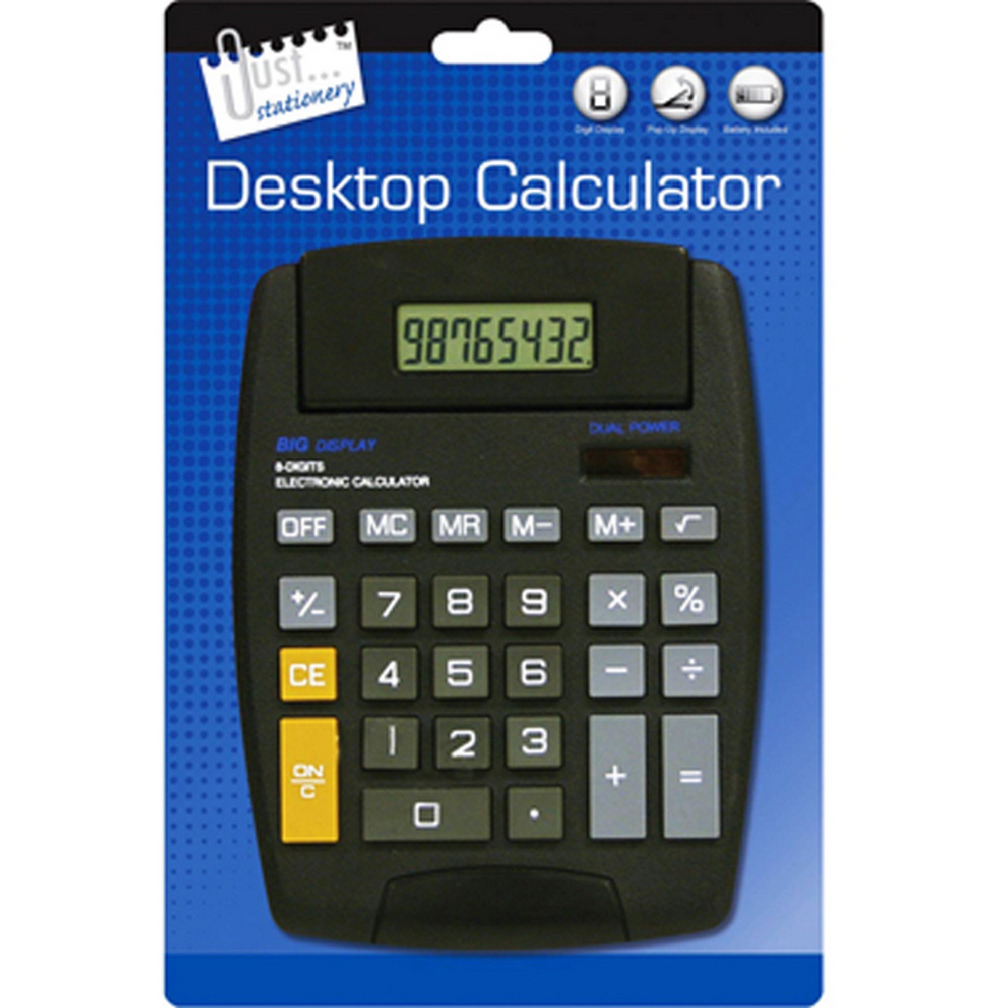 Just Stationery 144x190mm Pop Up Display Desk Calculator