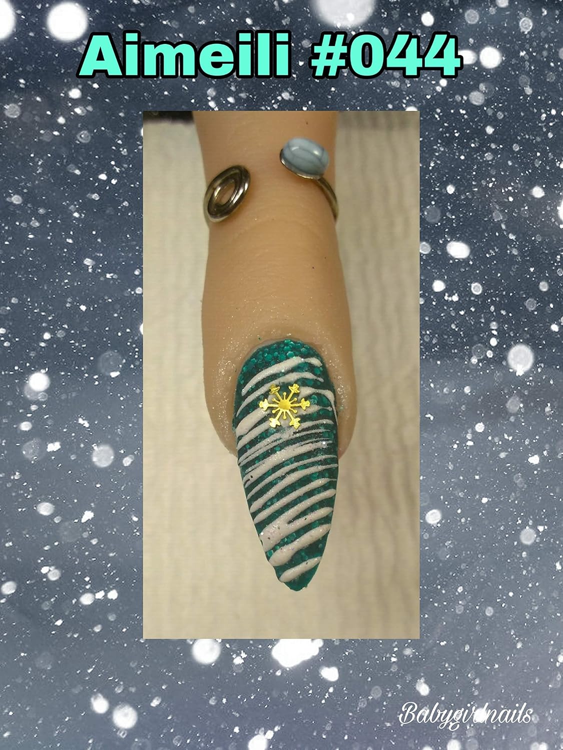 AIMEILI Soak Off UV LED Gel Nail Polish - Diamond Glitter Teal Blue Green (044) 10ml, 10 ml (Pack of 1) - Image 5