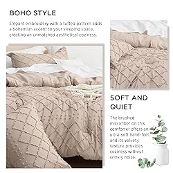 Bedsure Twin/Twin XL Comforter Set - Warm Tan Boho